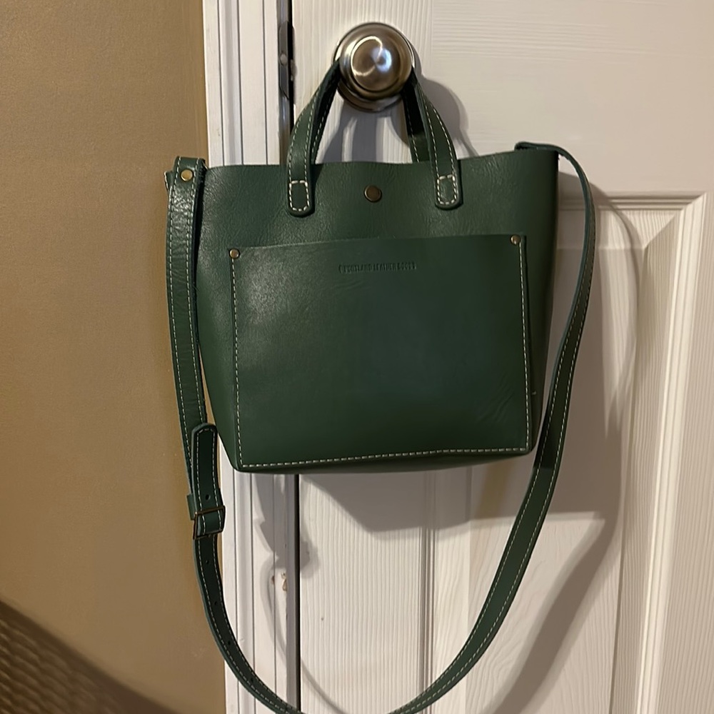 Portland leather goods mini crossbody tote